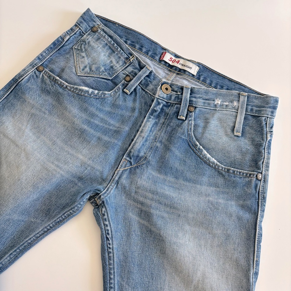 Levi’s 504 Straight Leg Distressed Jeans